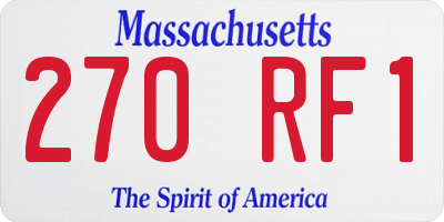 MA license plate 270RF1