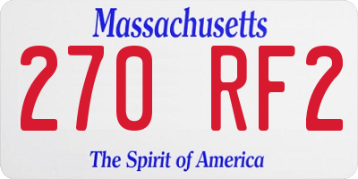 MA license plate 270RF2