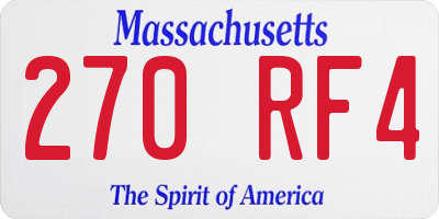 MA license plate 270RF4