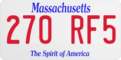 MA license plate 270RF5