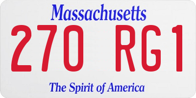 MA license plate 270RG1