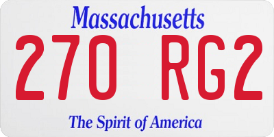 MA license plate 270RG2