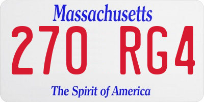 MA license plate 270RG4
