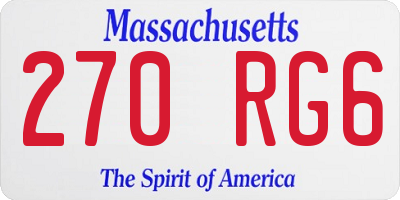 MA license plate 270RG6