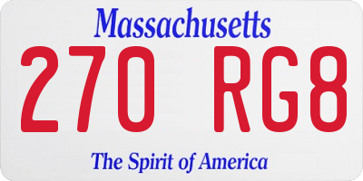 MA license plate 270RG8