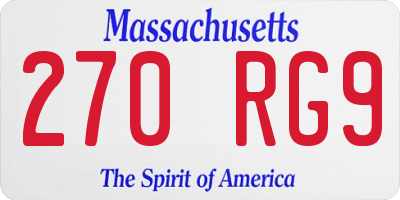 MA license plate 270RG9