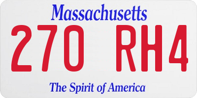 MA license plate 270RH4