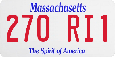 MA license plate 270RI1