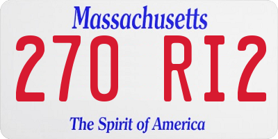 MA license plate 270RI2