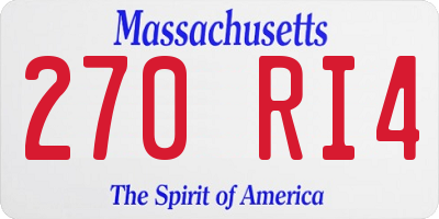 MA license plate 270RI4