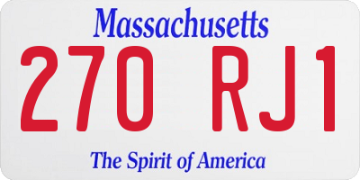 MA license plate 270RJ1