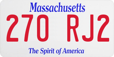 MA license plate 270RJ2