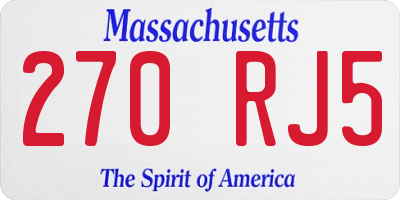 MA license plate 270RJ5
