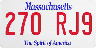 MA license plate 270RJ9
