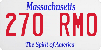MA license plate 270RM0