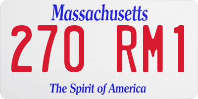 MA license plate 270RM1