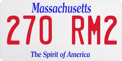 MA license plate 270RM2