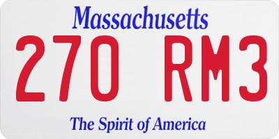MA license plate 270RM3