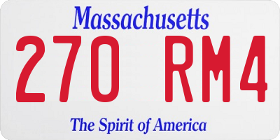 MA license plate 270RM4