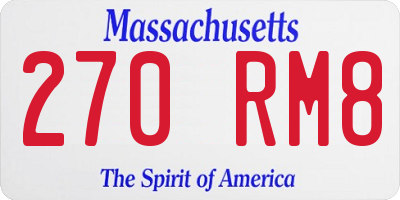 MA license plate 270RM8