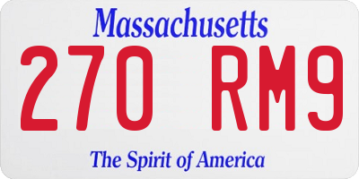 MA license plate 270RM9