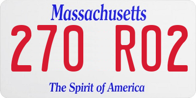 MA license plate 270RO2