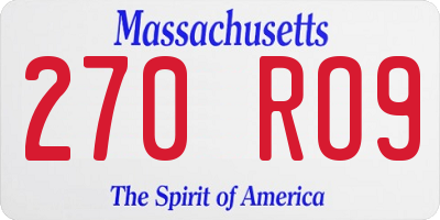 MA license plate 270RO9