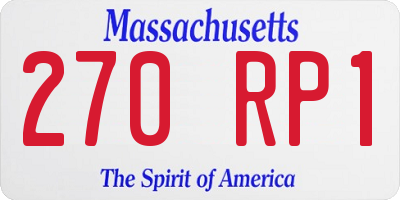 MA license plate 270RP1