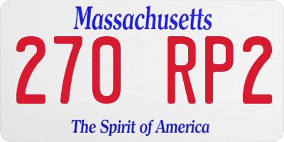 MA license plate 270RP2
