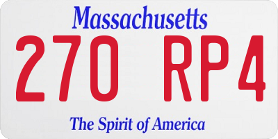MA license plate 270RP4