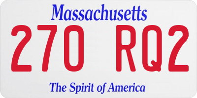 MA license plate 270RQ2