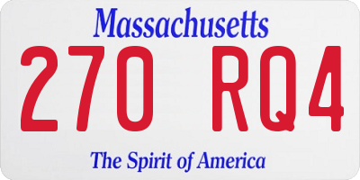 MA license plate 270RQ4