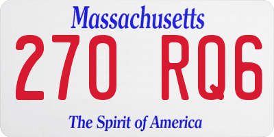 MA license plate 270RQ6