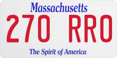 MA license plate 270RR0