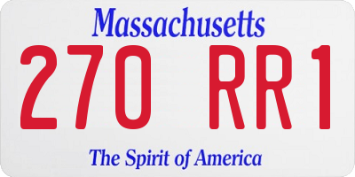 MA license plate 270RR1