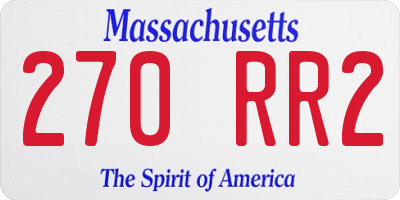 MA license plate 270RR2