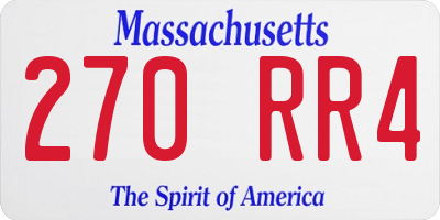 MA license plate 270RR4