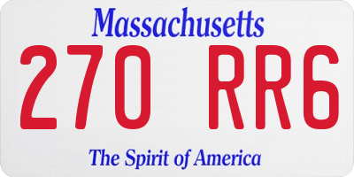 MA license plate 270RR6