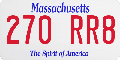 MA license plate 270RR8