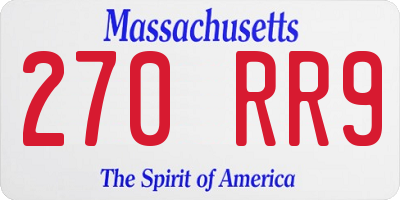MA license plate 270RR9