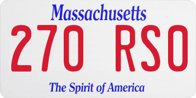 MA license plate 270RS0
