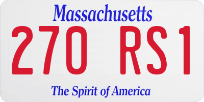 MA license plate 270RS1