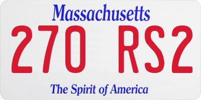 MA license plate 270RS2