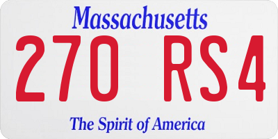 MA license plate 270RS4