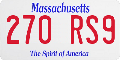 MA license plate 270RS9