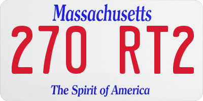 MA license plate 270RT2
