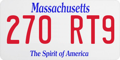 MA license plate 270RT9