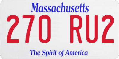MA license plate 270RU2