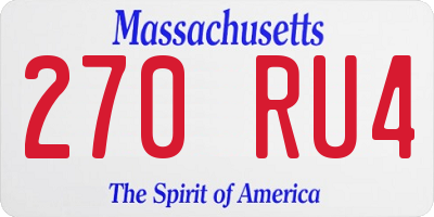 MA license plate 270RU4