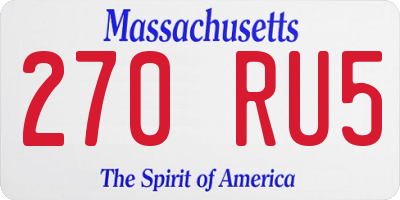 MA license plate 270RU5